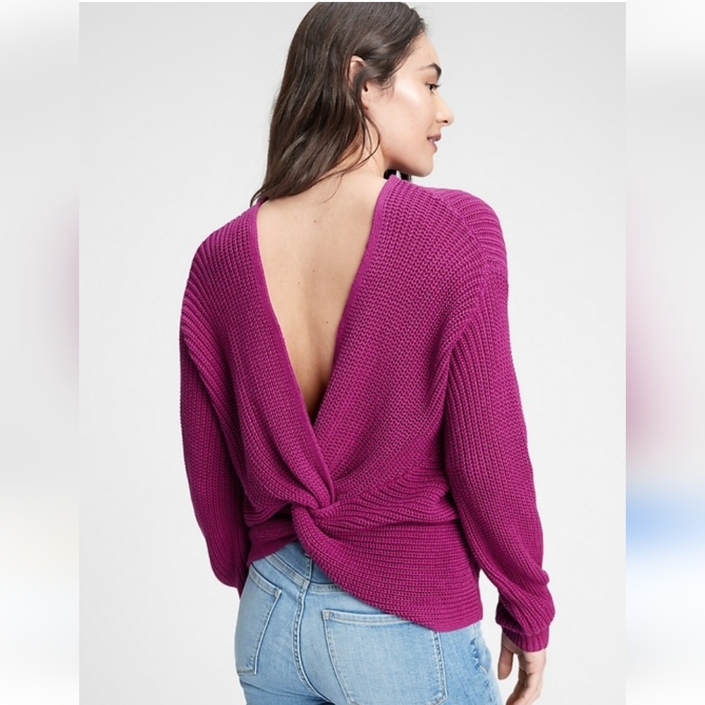 Ribbed Crossback Crewneck Sweater